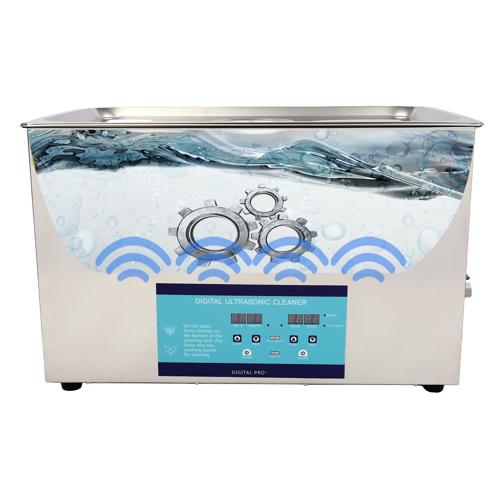 Limpiador ultrasónico de acero inoxidable, 600 W, 30 L, limpiador ultrasónico de gafas, 0-80 ℃, 28/40 KHz, dispositivo de limpieza ultrasónica industrial para joyas, instrumentos metálicos