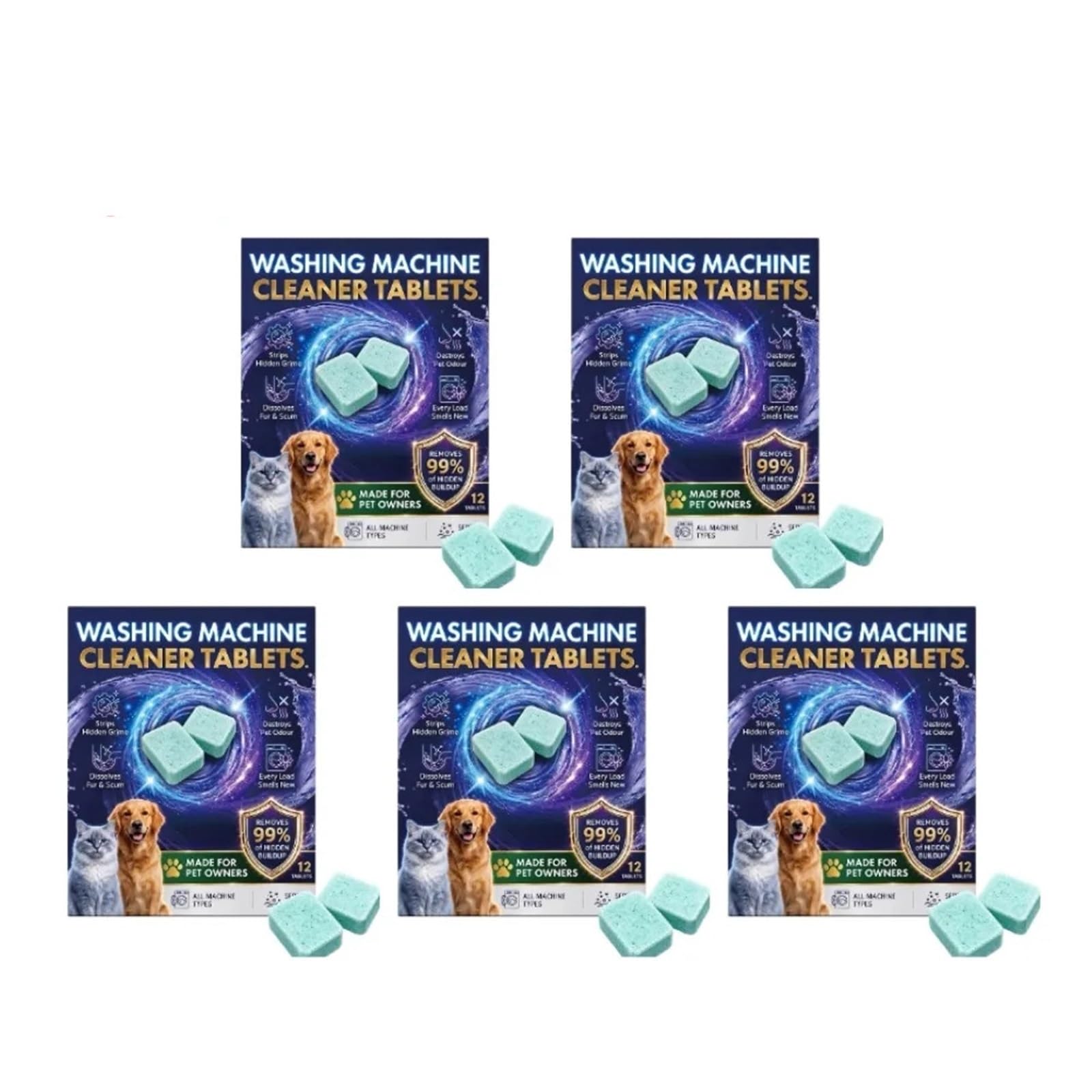 washing machine cleaner tablets Waschmaschinenreiniger-Tabletten entfernen Tierhaare effizient(5Packs)