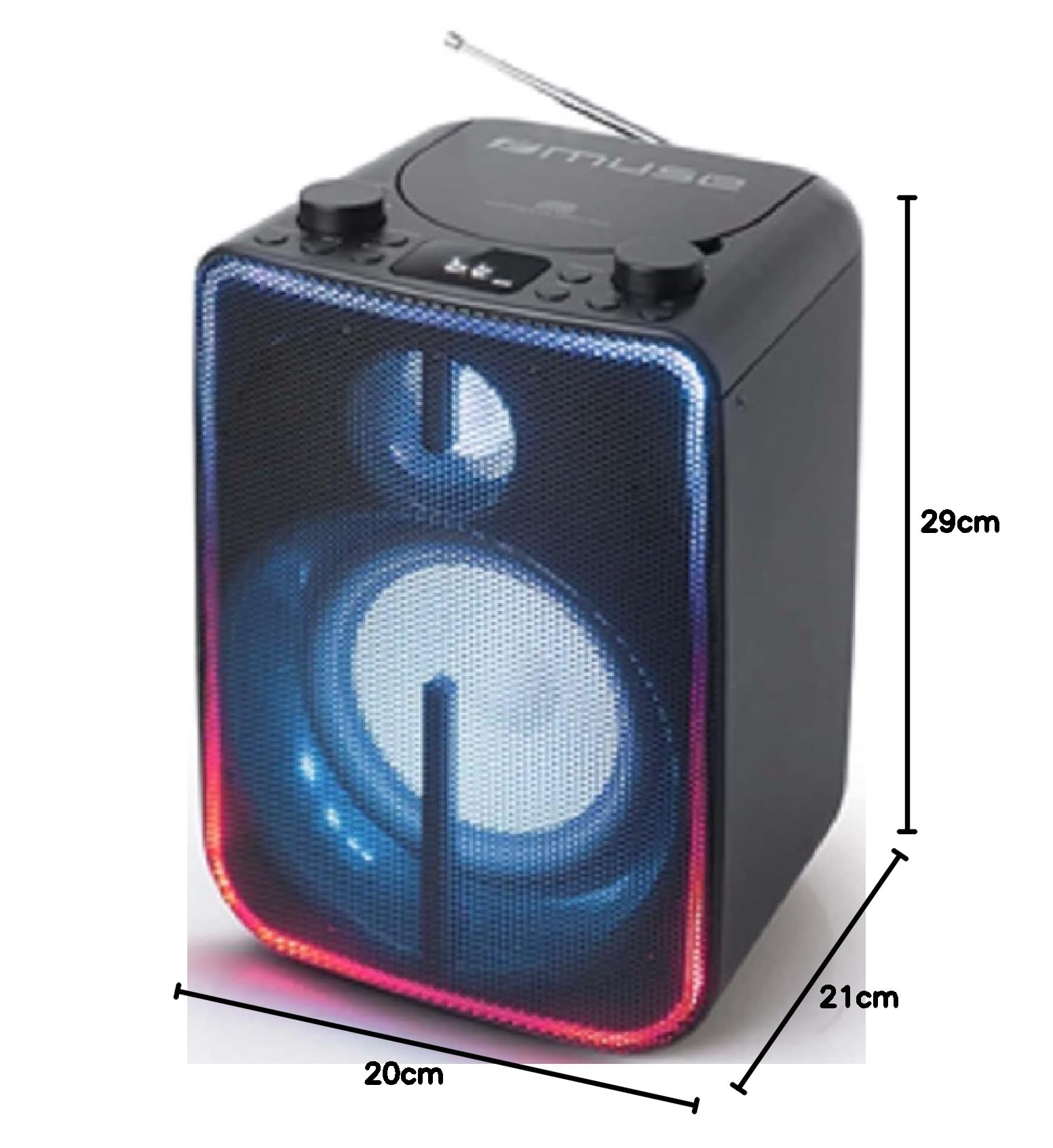 Muse Enceinte Valise M-1810 DJ Couleur Noire, Bluettoh, CD, CD-R/RW, MP·