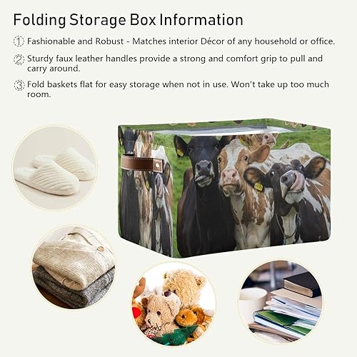 Miniatura 60 de AUUXVA Cesta de almacenamiento de pintura de tinta vintage para pájaros, caja de almacenamiento de lona duradera plegable para juguetes, cesta Tinta