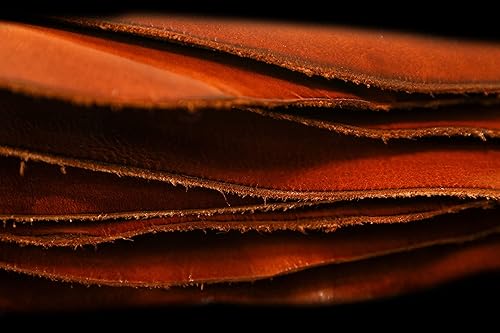 Miniatura 7 de Hoja de cuero curtido vegetal de grano completo cuadrado de 0.047-0.063 in (3-4oz) de grosor para manualidades de cuero (6 x 12 pulgadas, coñac)