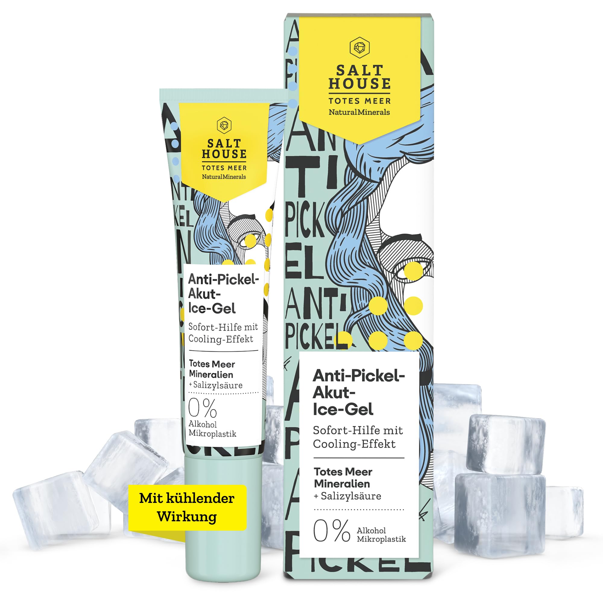 Salthouse Natural Minerals Anti-Pickel-Akut-Ice-Gel, Sofort-Hilfe mit Cooling-Effekt, für akute Pickel und Unreinheiten, 15ml