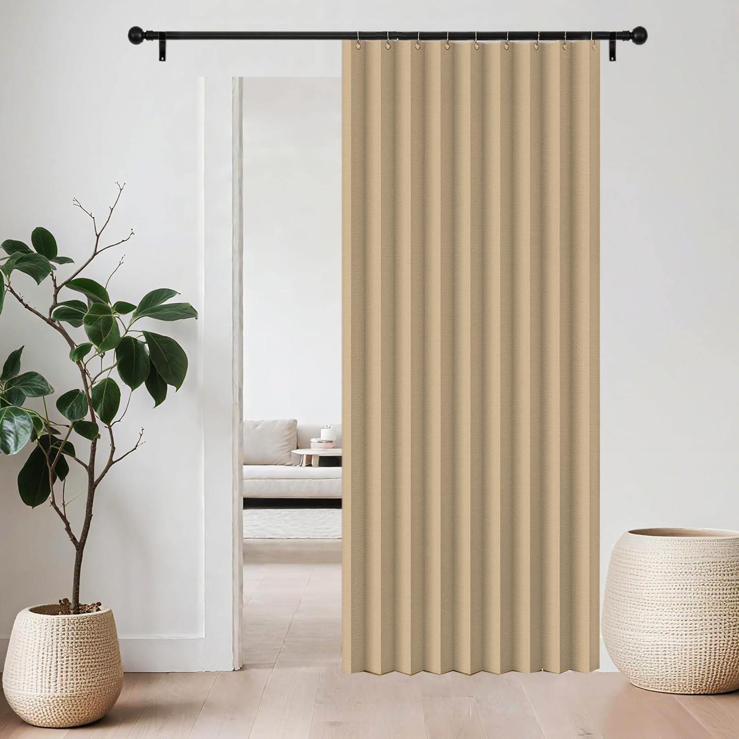Rideaux plissés café 80x190cm sur mesure pour séparateur de pièce
