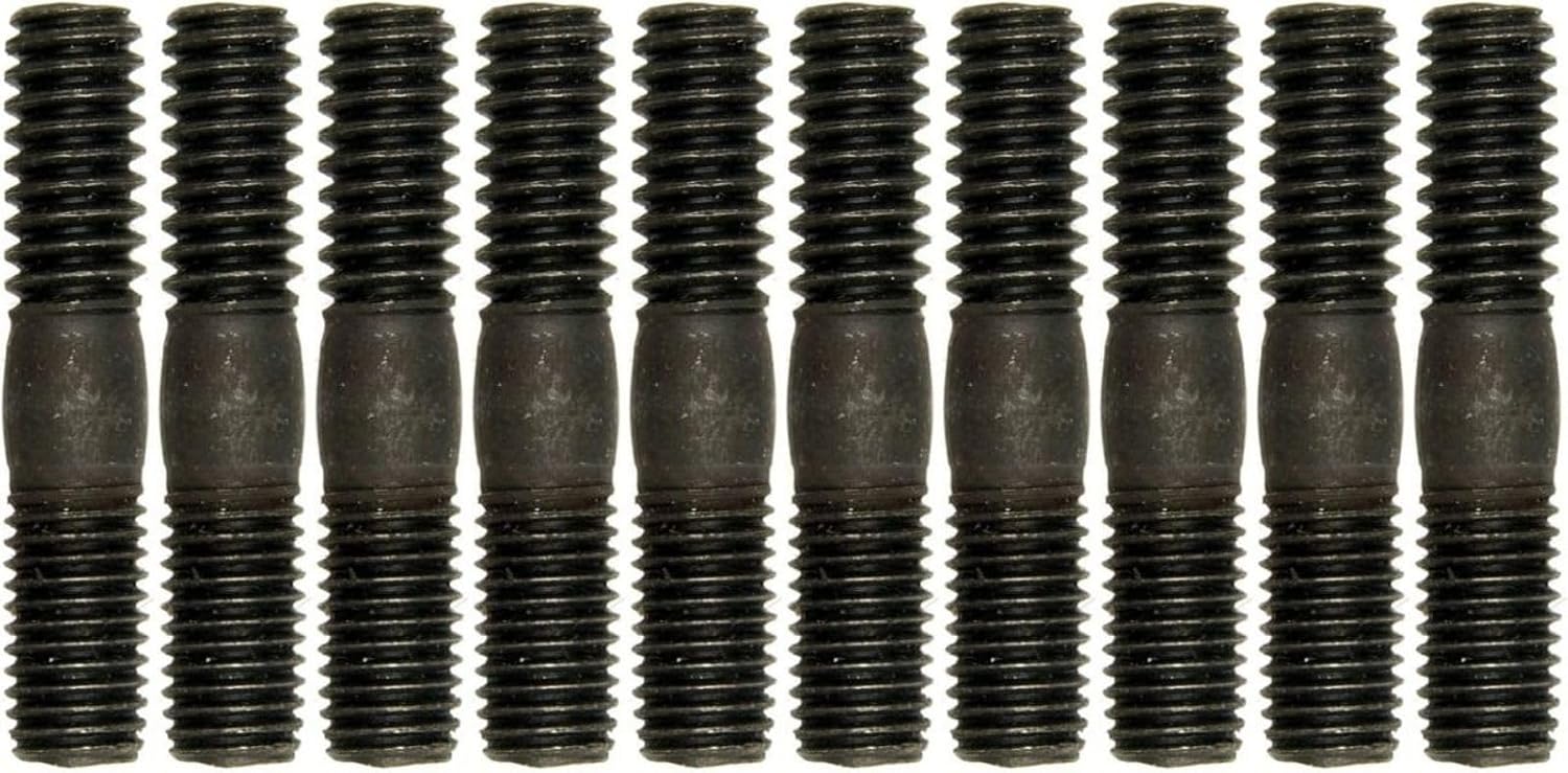 APDTY 786196 Double Ended Studs; Set Of 10; 1/4-20x1/2in. & 1/4-28x1/2in.