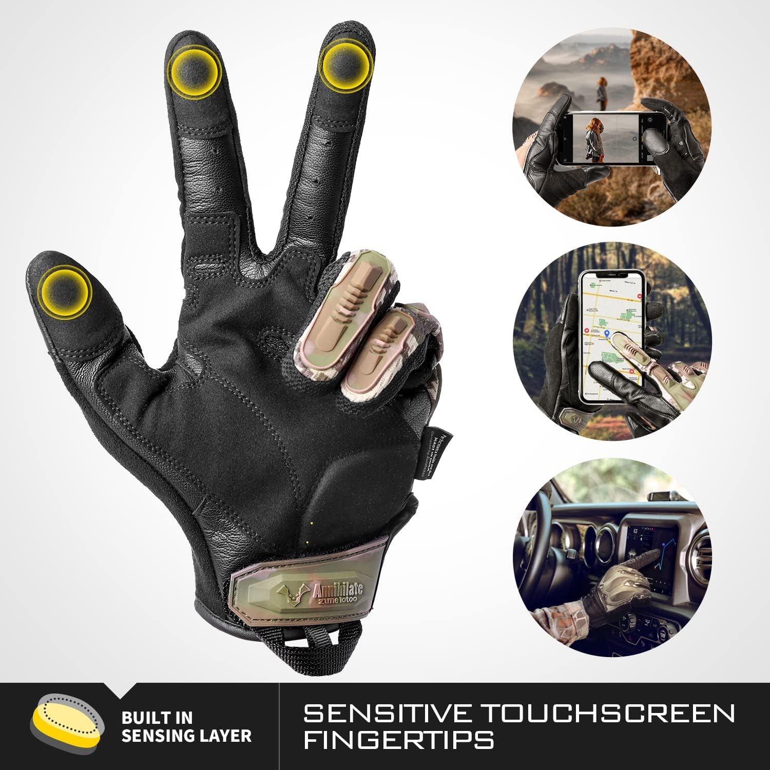 GRAMFIRE Tactical Gloves Military Gear Shooting Gloves TPR Knuckle Protective Paintball Gloves Touchscreen Leather Motorcycle Gloves for Men Army EDC : Sports & Outdoors