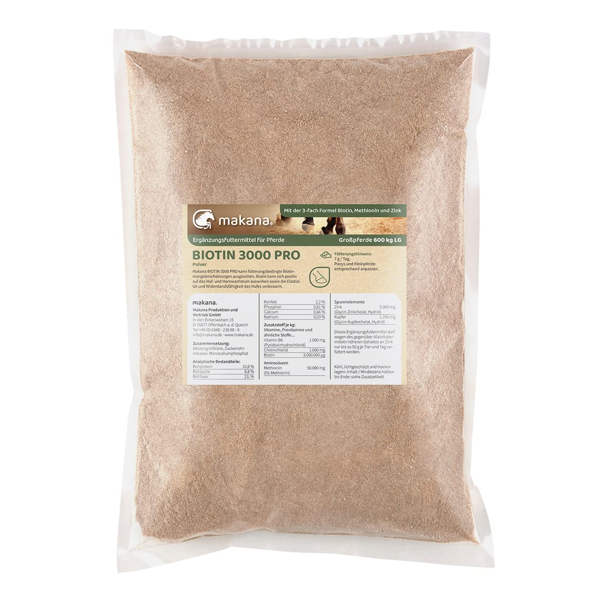 Makana Biotin 3000 PRO Pulver für Pferde, 1000 g Beutel