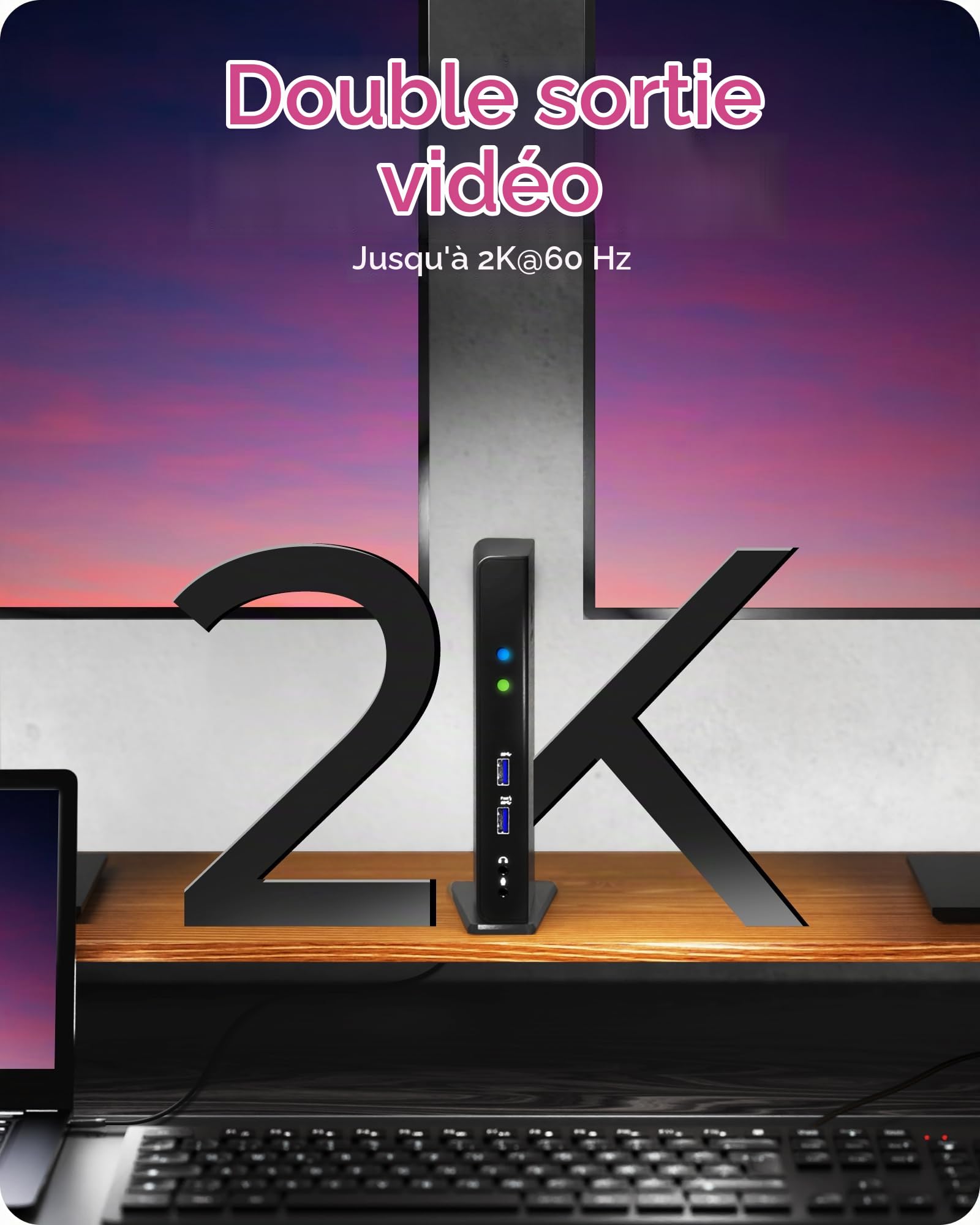 ICY BOX Station d'accueil USB-C (11-en-1) avec 1x HDMI & 1x DVI, Docking Station USB-C pour Ordinateur Portable (Gigabit Ethernet, 6 Ports USB 3.0), DisplayLink, IB-DK2241AC