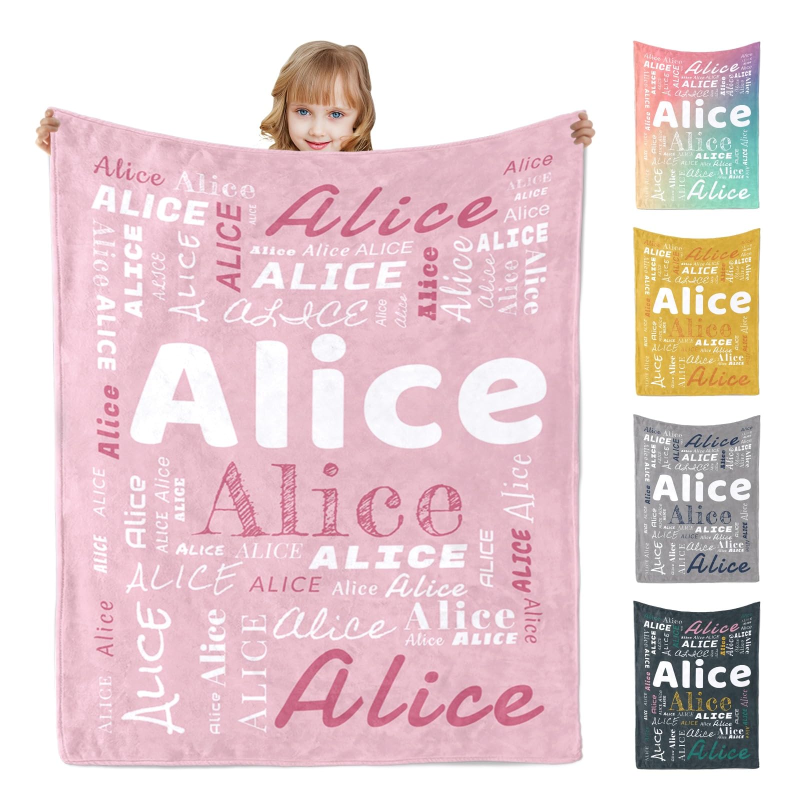 Urijk Personalised blanket with Name for Adults,Customised Name Throw Blanket,personalised fleece blanket name blankets for Christmas Birthday Valentines Day(12 Colors) โ image 1
