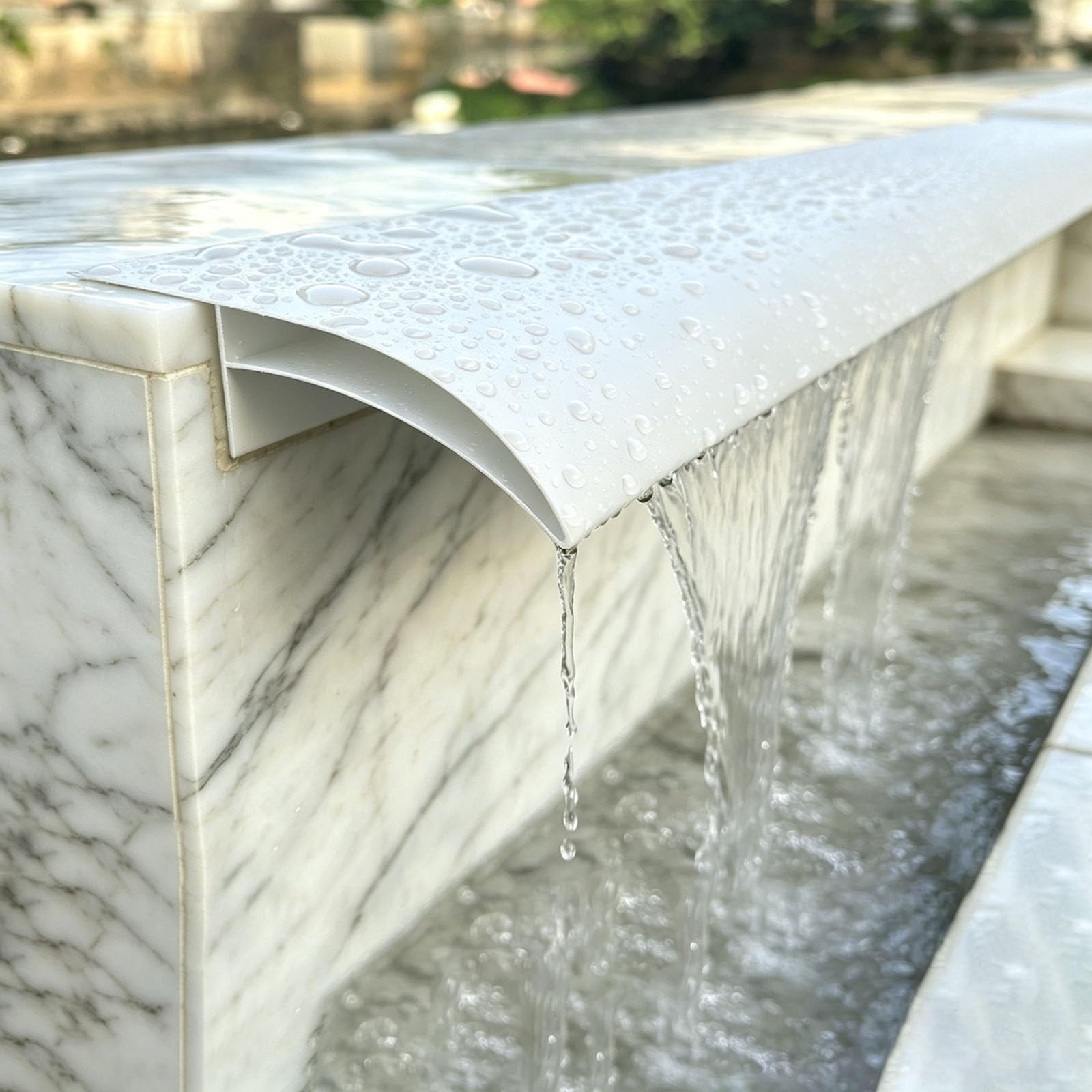 Roof Eaves Drip Rail, Window Sill Drip Edge, Patio Wall Waterproof Trim, Rainwater Backflow Prevention Strip, Length Customizable(White-6Pack,W-70mm/2.8in)