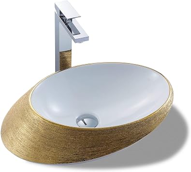 Luxury Vessel Oval 20 X 15 Brushed Gold