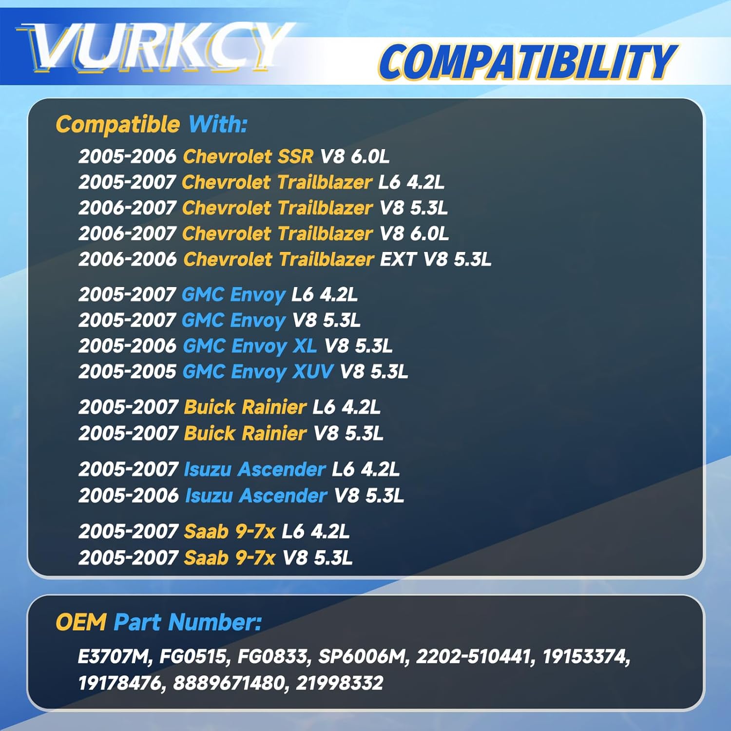 Electric Fuel Pump Module Assembly Compatible with 2005-2007 GMC Envoy & Chevrolet SSR/Trailblazer, 2005-2007 Buick Rainier/Isuzu Ascender/Saab 9-7x, 4.2L 5.3L 6.0L, Replace E3707M, FG0515 - Image 3