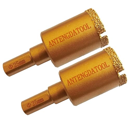 Miniatura 8 de Antengdatool - Juego de sierras de agujero para azulejos secos de 1-12 pulgadas, 2 brocas de diamante de 1.496in para ladrillos de piedra de mármol