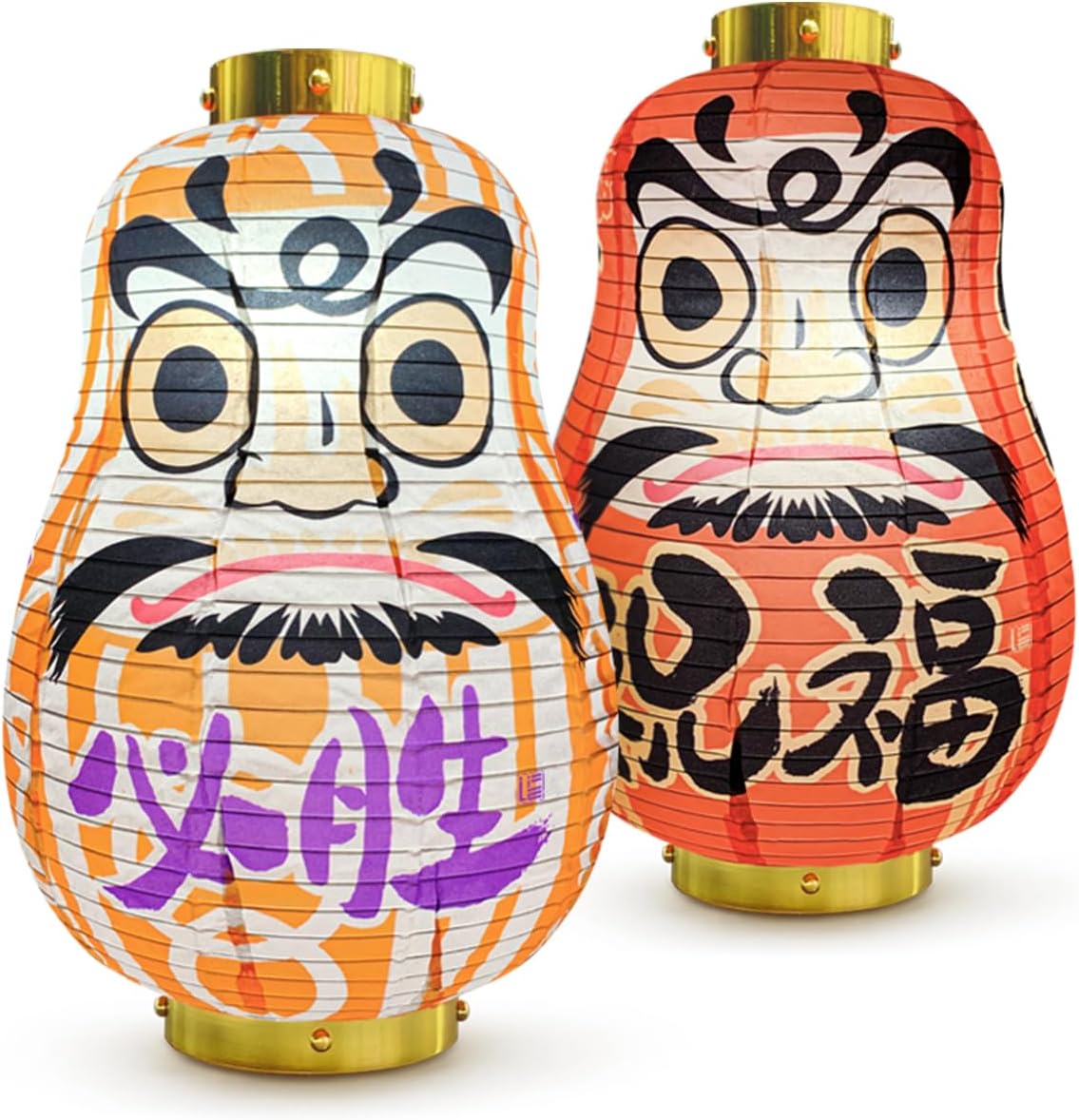 Japanese Culture, Original Design, Paper Lanterns, Dharma, Izakaya Hanging Decorations, Foldable, Handmade (A)