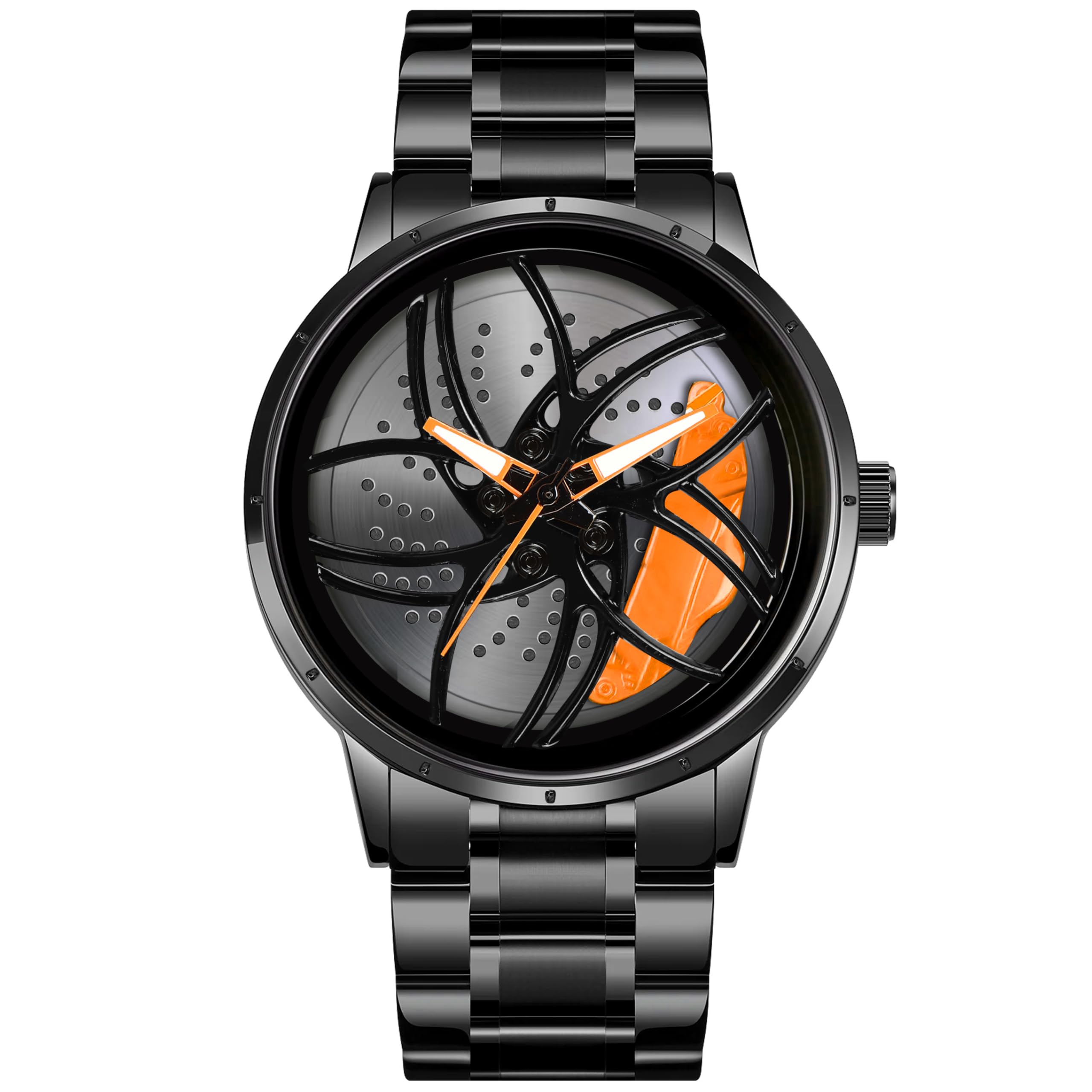 IIK COLLECTION Mens Car Wheel Watch with Spinning Car Rim Hub Design|| Analog Stainless Steel || Quartz Movement|| Water Resistant, Scratch Resistant (B0DDCMK1HF) Amazon Price History, Amazon Price Tracker