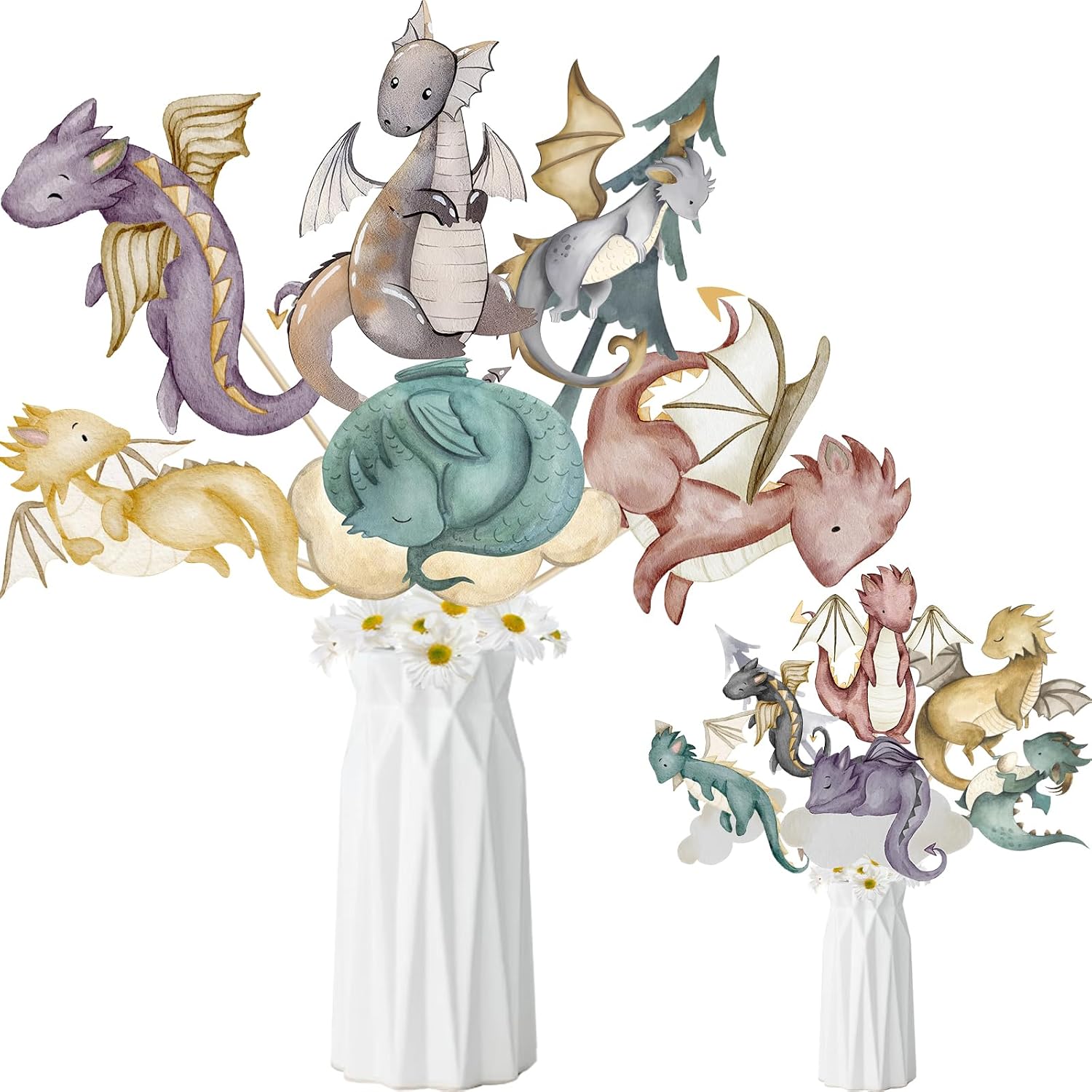Dragon Baby Shower Decorations: 28pcs Dragon Centerpieces Sticks for Table Dragon Birthday Party Decorations Dragon Decorations for Party Decor