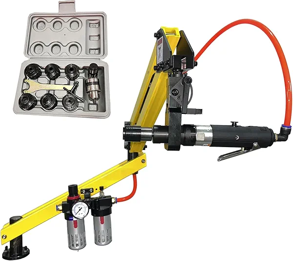 Melwozhwu Pneumatic Tapping Machine 360°Multi-directions Tapping M3-M12 Tap Threading Tools 970mm Cantilever Universal Flexible Arm Drilling Threading Machine threading tools