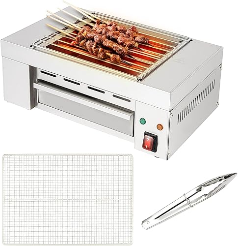 Miniatura 8 de Parrilla eléctrica para barbacoa, parrilla eléctrica profesional de 1500 W, parrilla de mesa de campamento, parrilla de acero inoxidable para uso