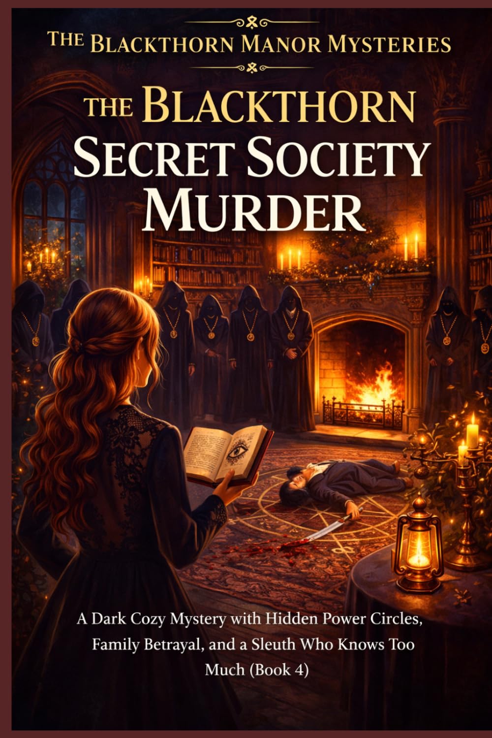 The Blackthorn Secret Society Murder: A Dark Cozy Mystery with Hidden Power Circles, Family Betrayal, and a Sleuth Who Knows Too Much (Book 4) (The Blackthorn Manor Mysteries)