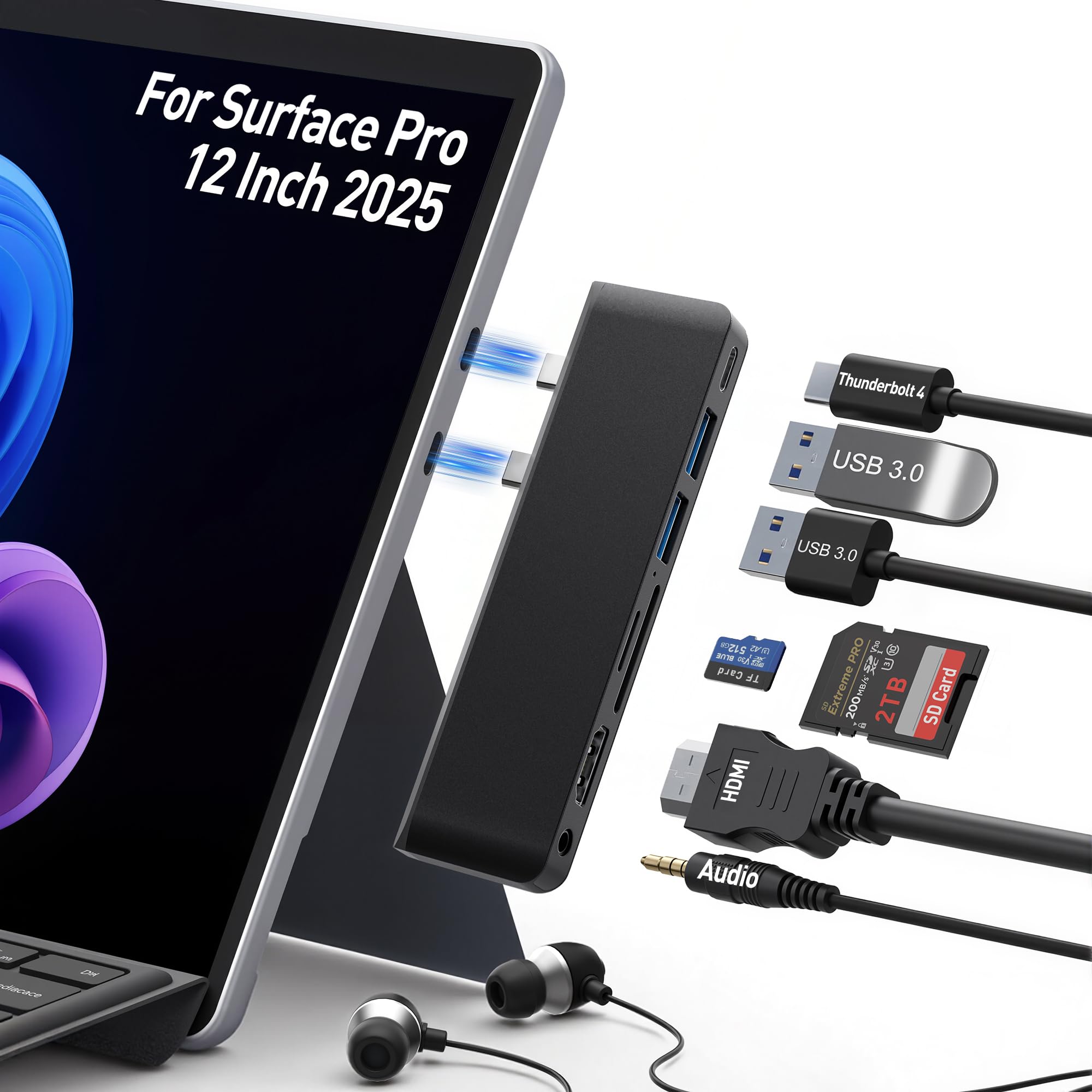 Amazon | Surface Pro 12 ハブ, 7-in-1 Surface Pro 12インチ2025変換