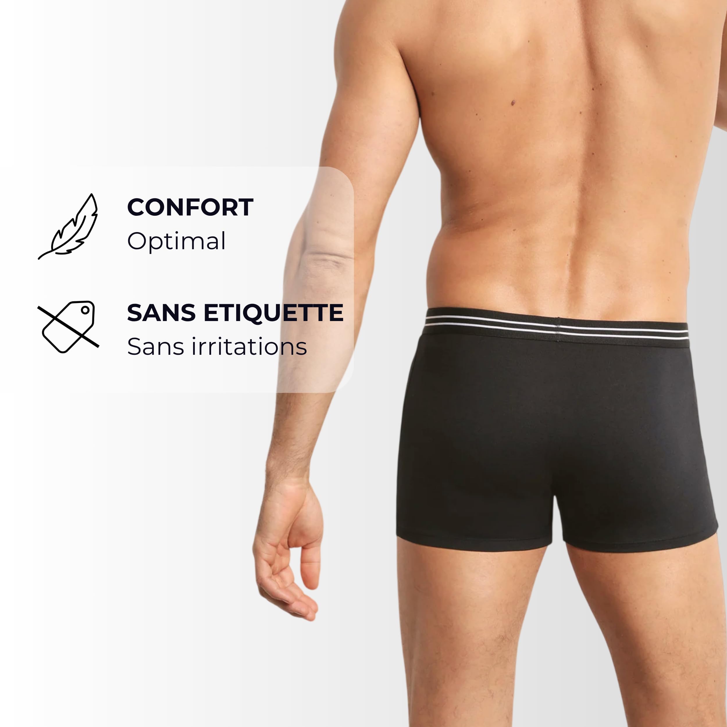 Dim Boxer Pack Ecodim Coton Stretch Confortable Negro Hombre x8