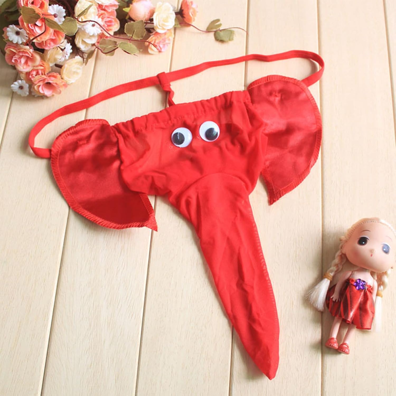 Men's Elephant Thong Funny Banana Trunk Novelty G-String Sexy Low Rise Pouch Lingerie Hammock Underwear for Men