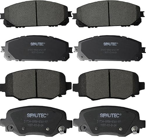 Miniatura 58 de Juego de pastillas de freno delanteras y traseras de 4 ruedas de repuesto de pastillas de freno de disco de cerámica para Nissan Pathfinder