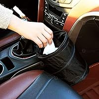Vista 6 de ZONETECH Paquete de 2 basureros portátiles universales para automóvil, color negro, plegable, a prueba de fugas, para basura para organizar el auto