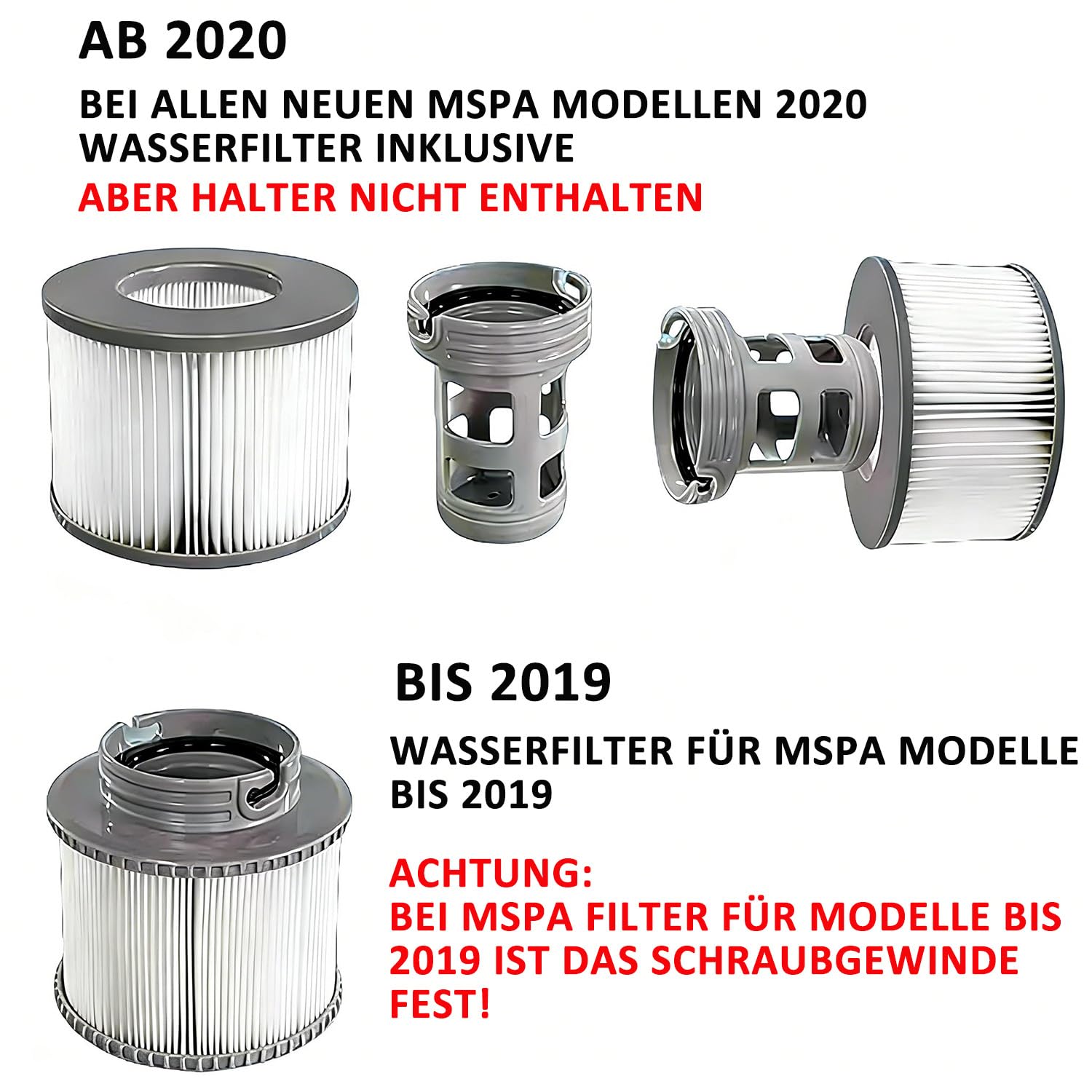 12er Set Ersatzfilter für MSPA Whirlpool-Filter-Kartuschen, Filter für Whirlpoal, für Heiße U-Boote und Spa, für Aufblasbare Pools - Wasserfilter Modell ab 2020
