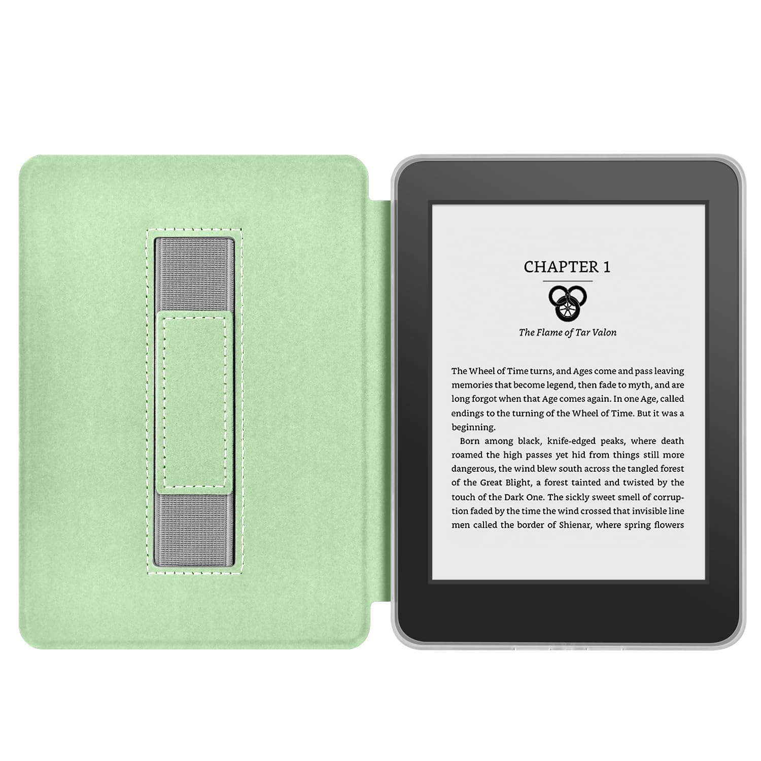 Schutzhülle für Kindle Paperwhite 12th Generation 2024 17.8 cm & Kindle Colorsoft Signature Edition 17.8 cm, mit Aufklebern, PU-Hülle + transparente TPU-Hartschale mit Handschlaufe