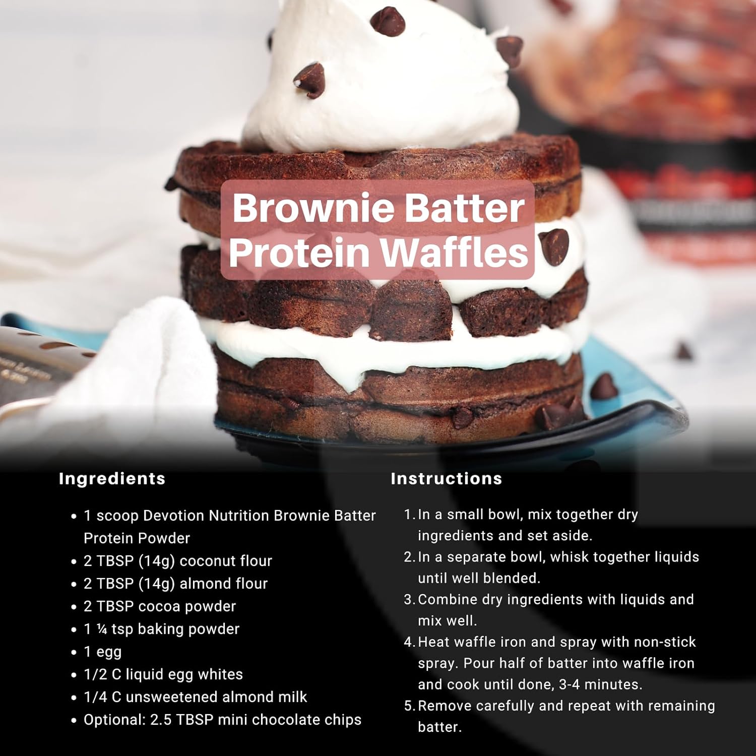 Devotion Nutrition Protein Powder Brownie Batter – 20g Whey Isolate & Casein Protein Blend – No Added Sugar, Low Carb, Gluten-Free, Keto-Friendly, 1g MCT, Kosher – 2lb Pouch - Image 5