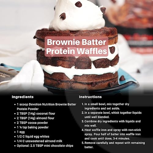 Vista 40 de Devotion Nutrition Proteína en polvo Angel Food Cake – 0.71 oz de aislado de suero y mezcla de proteína de caseína – Sin azúcar añadido, bajo