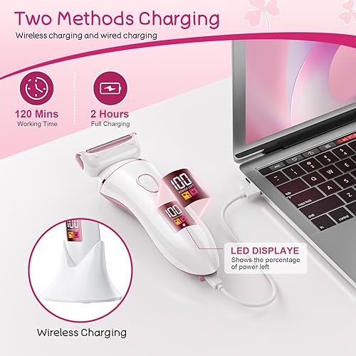 Women's Electric Shaver - Rechargeable Wet/Dry Hair Remover Rose Gold(Rose Gold)