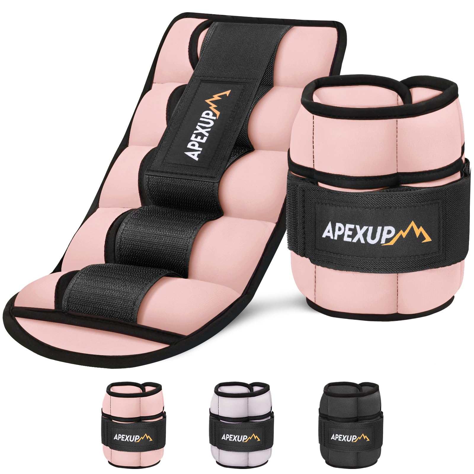APEXUP Adjustable Ankle Weights for Women and Men, Modularized Leg Weight Straps for Yoga, Walking, Running, Aerobics, Gym, Physical Therapy