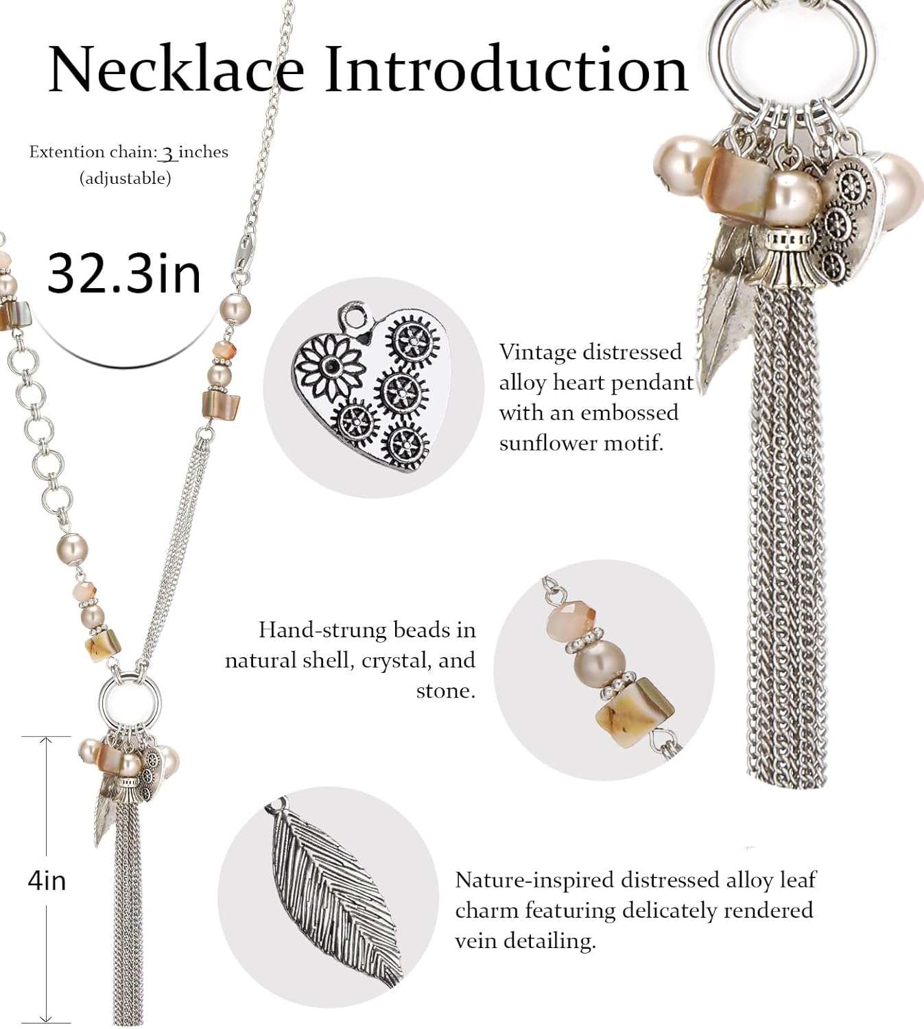 FULU AUTUMN Long Necklaces for Women Trendy Long Chunky Beaded Necklace Boho Fashion Costume Jewelry Mothers Day Gifts for Her - Image 4