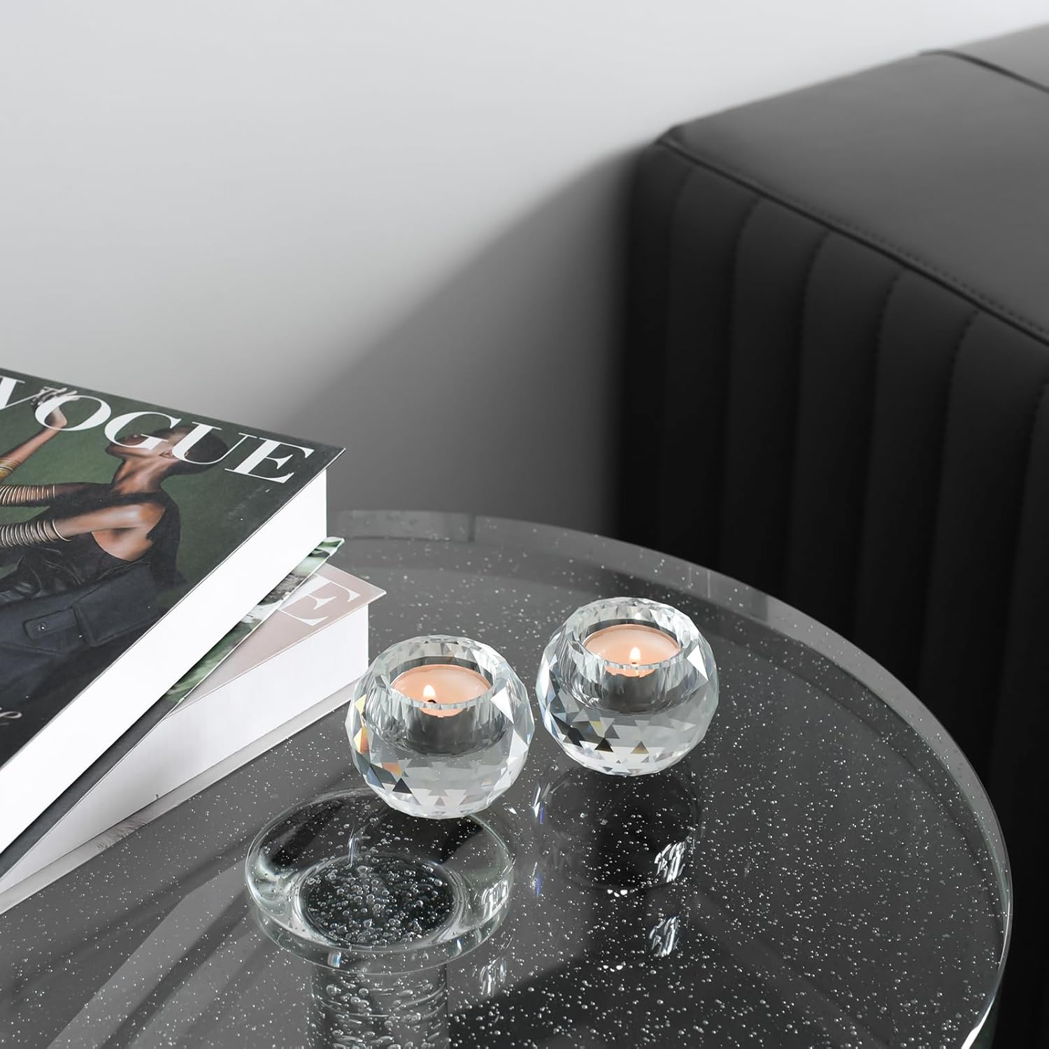 Crystal Candle Holders Set of 2, Tea Wax Ultra Elegant & Modern Centerpiece Home Décor,Wedding,Scented Candle Holder - Image 4