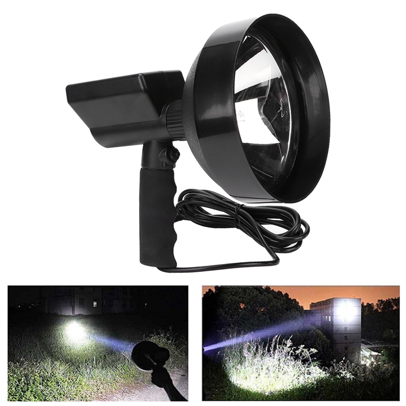 Lampada Allo Xeno Portatile Lampada da Lavoro Leggera da 55 W da Lavoro Portatile per Campeggio Pesca Caccia Nero 24 X 17,8 X 23 Cm (Luce da 7 pollici)