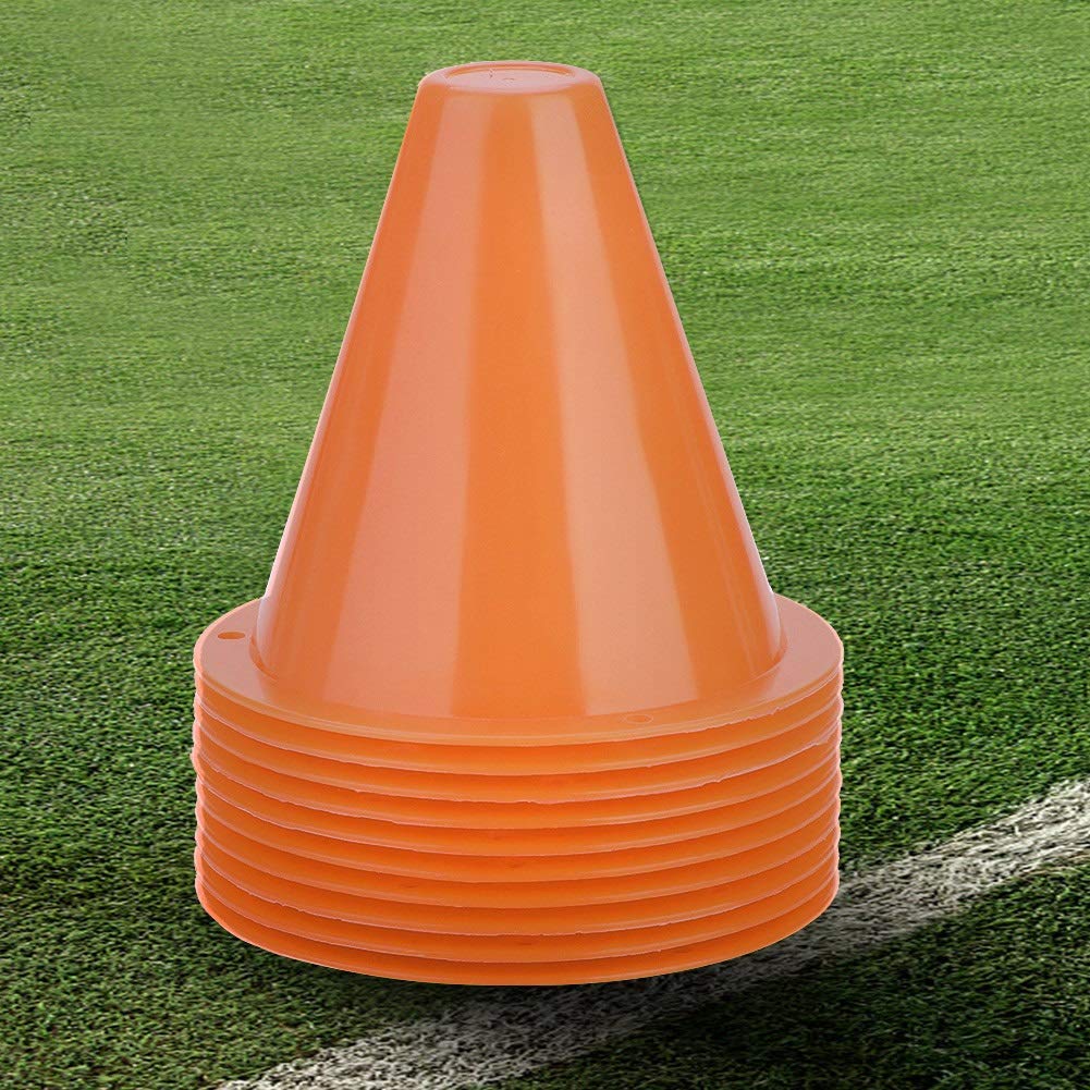 Lot De 10 Plots De Sport En Cône - 8.5 Cm, Plastique PE - Couleurs Vives Pour Entraînement Football, Fitness