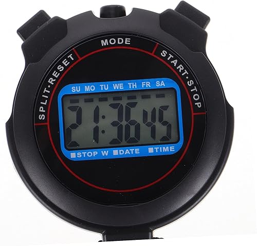 Miniatura 8 de Cronómetro digital multifunción con alarma de fecha, temporizador de precisión para deportes, natación, entrenamiento, fitness, cronómetro negro
