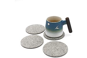 4.5" Round Merino Wool Coasters Set