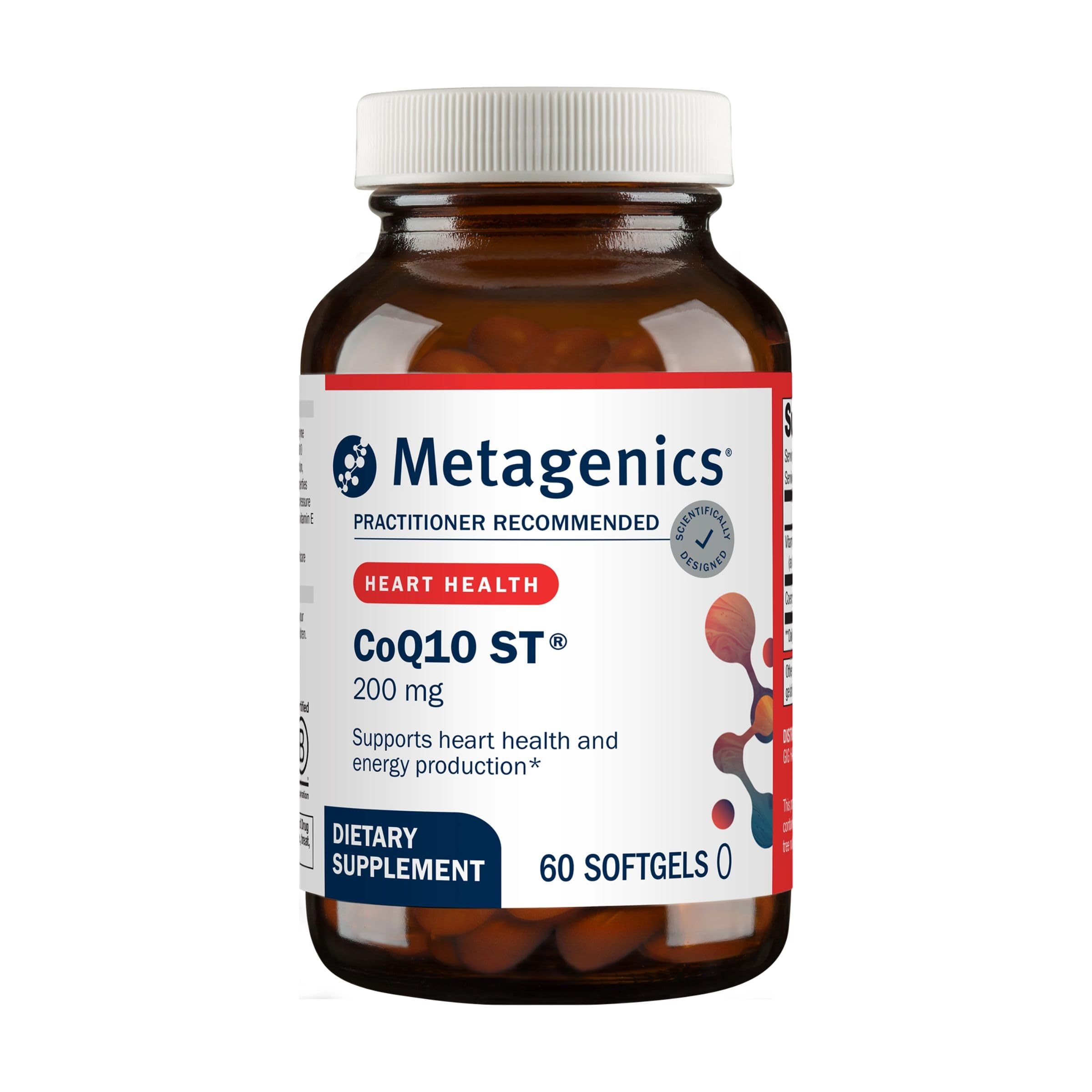 Metagenics CoQ10 ST-200, 200 mg Ubiquinone, Heart Support, 60 Softgels