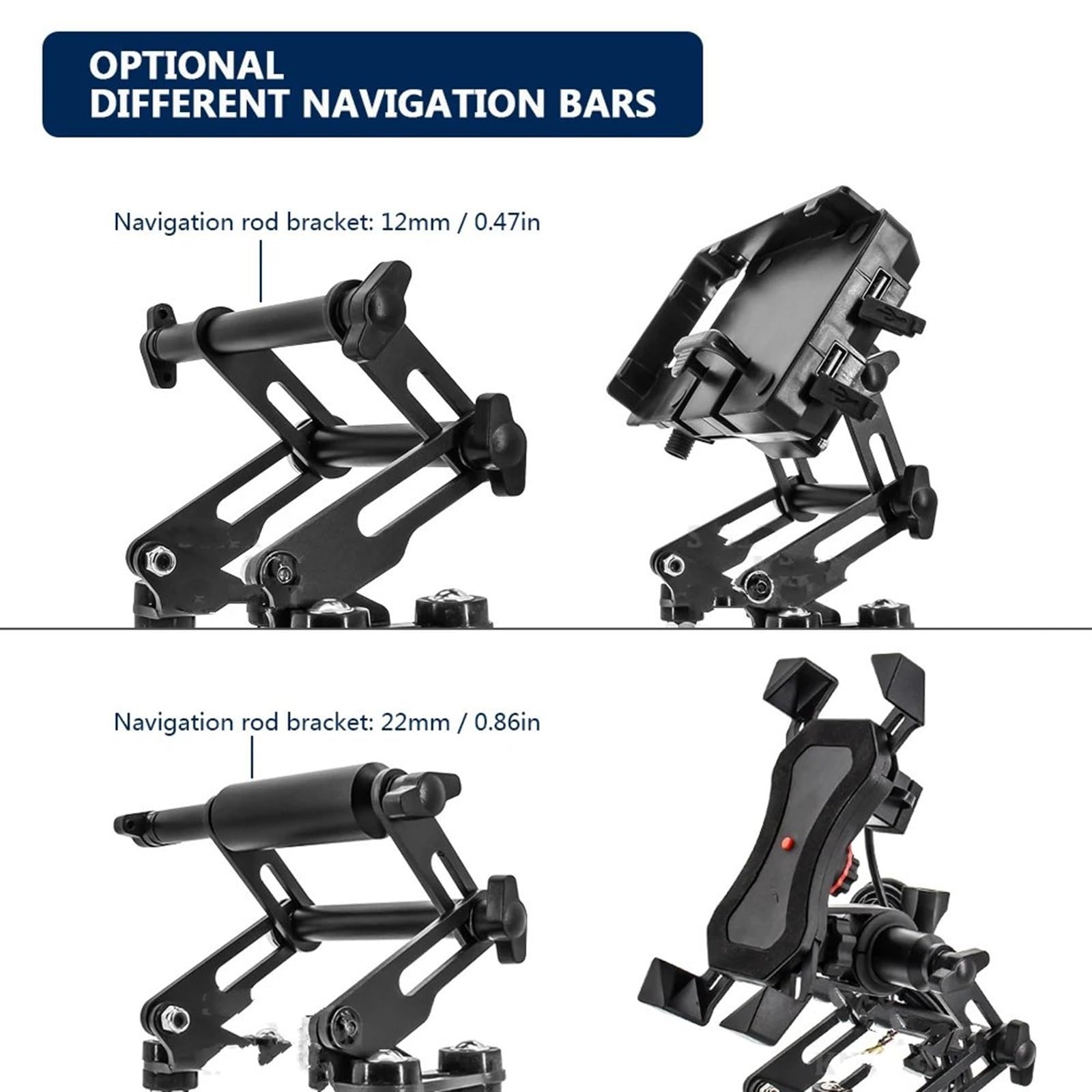 Support Telephone Velo pour BMW F750GS F850GS pour ADV G310GS G310R Support Téléphone Portable Extensible Réglable Moto Telephone Moto Rotation(Adjustable Device)