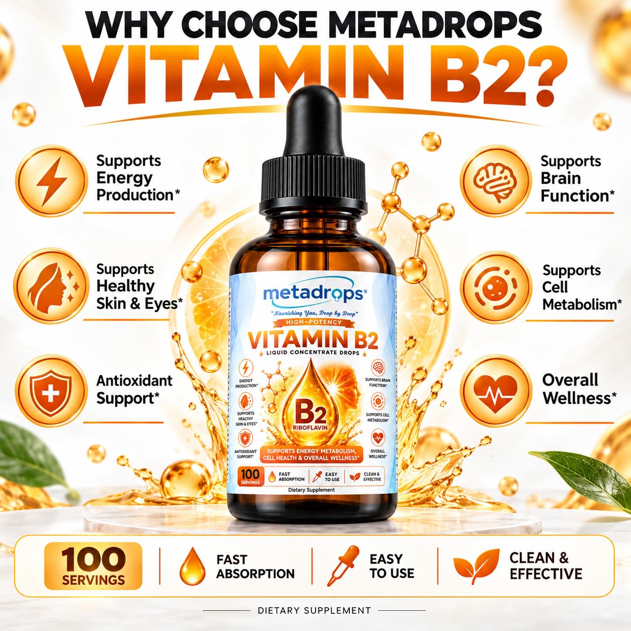 Bio-Active Vitamin B2 Liquid Drops 50ml | Riboflavin 5'-Phosphate Sodium | Maximum Absorption Coenzyme Form for Cellular Energy (ATP), Migraine Support, Vision Care & Metabolism | Vegan & Pure — Amazon image 5