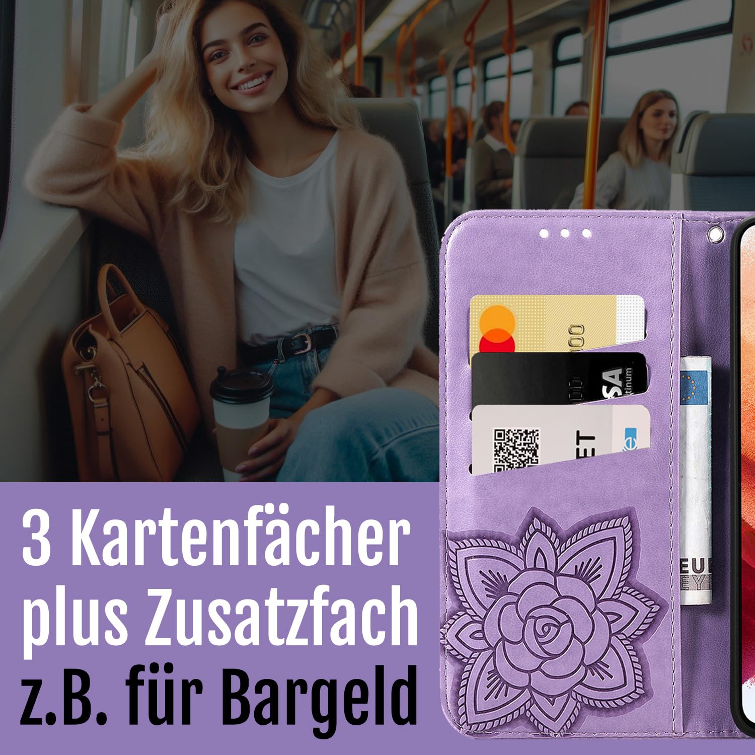 Leder Flip Handyhülle Für Xiaomi Redmi Note 9 Pro/9S | Mit Standfunktion & Kartenfächern | Roségold Schmetterling
