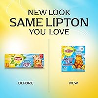 Vista 4 de Lipton Bolsas de té helado negro de tamaño familiar, té dulce del sur de 22 unidades (paquete de 6)