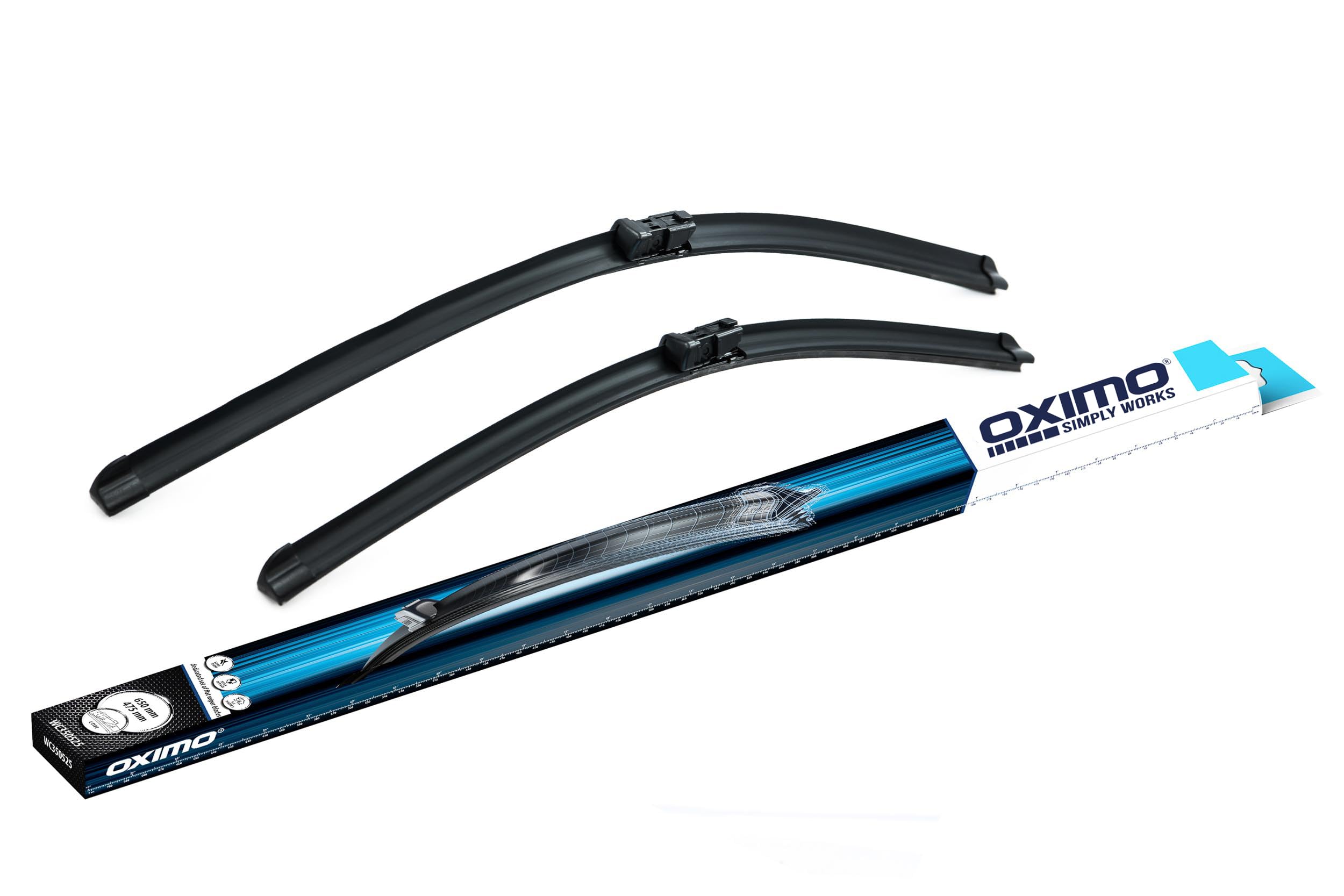 OXIMO Zestaw wycieraczek samochodowych do przedniej szyby 650 mm/475 mm – wycieraczki samochodowe do przednich akcesoriów samochodowych – BMW 2, 5, 7, Fiat Talento, Mondeo, Opel Vivaro, Trafic, Volvo