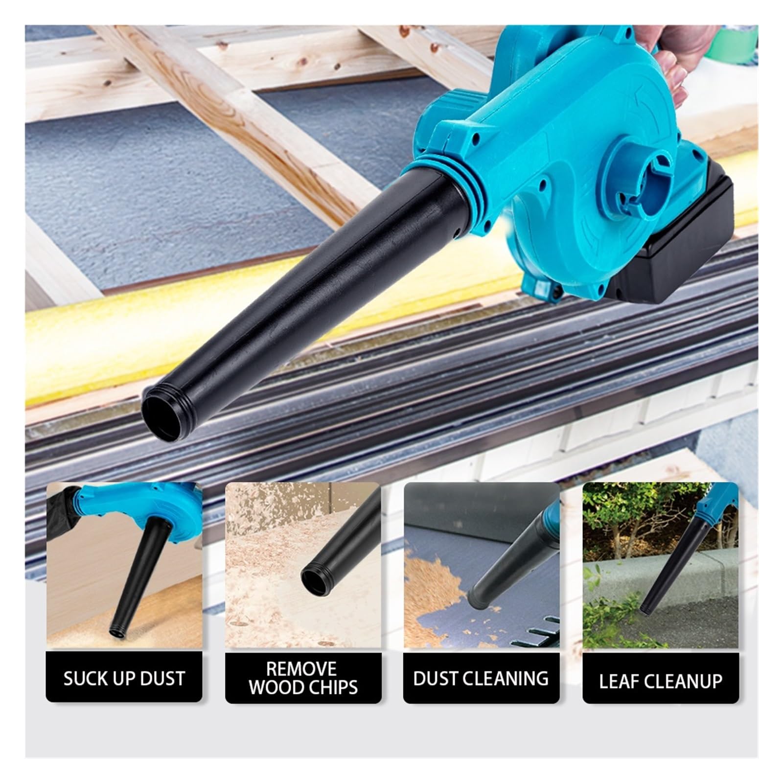 2 W 1 500W Bezprzewodowa Elektryczna Dmuchawa Powietrza Nadmuchująca I Zasysająca Ręczny Odpylacz Liści Zamiatarka Do Czyszczenia Akumulatora 18V Szybkie Czyszczenie