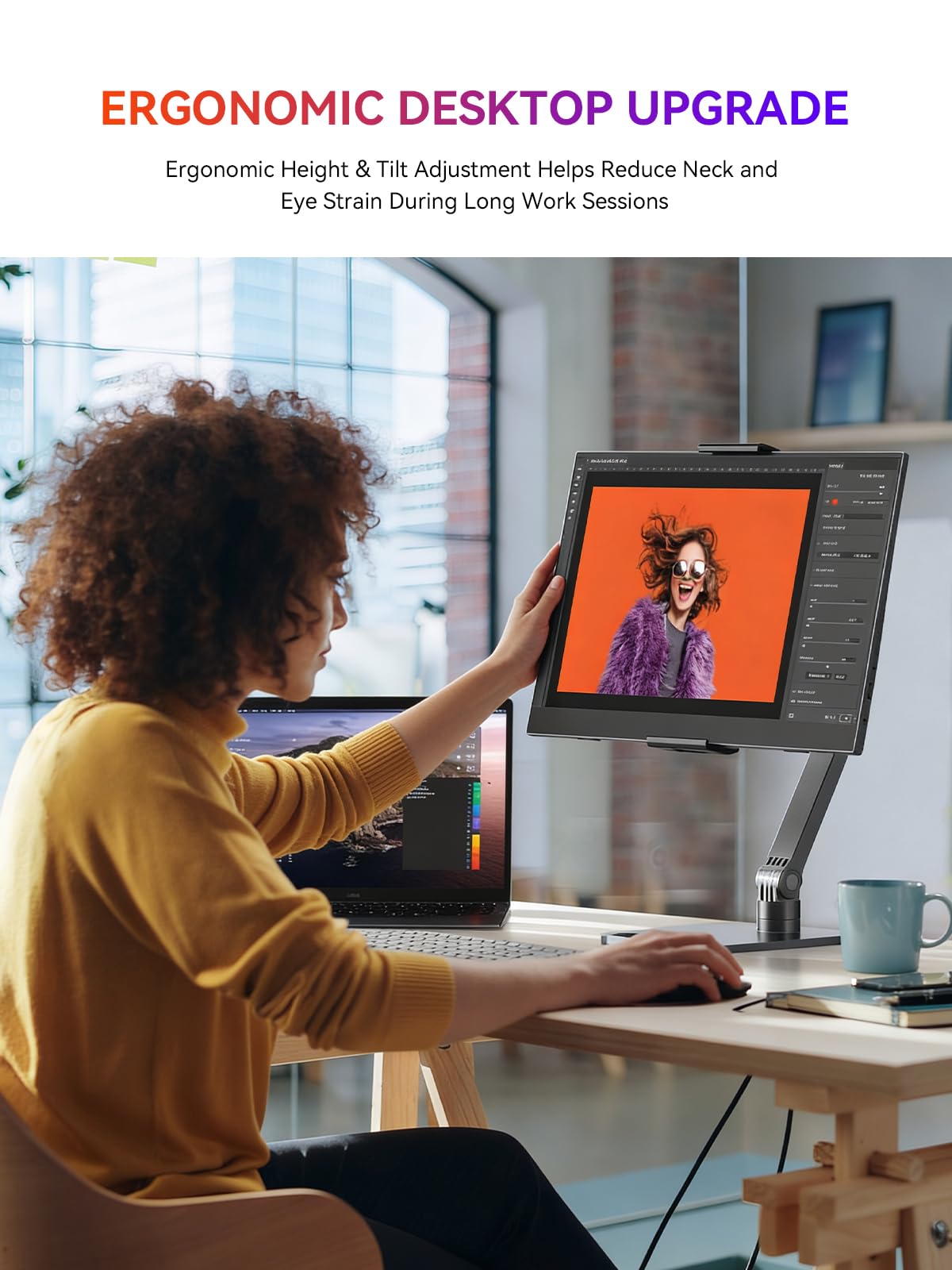 UPERFECT Monitor Portatile 15.6" 125% sRGB Portabler Monitor con Supporto Pieghevole, 2000:1 Contrasto HDR EyeCare FHD Opaco Secondo Schermo Ultrasottile per Laptop/PC/Smartphone/Console di Gioco