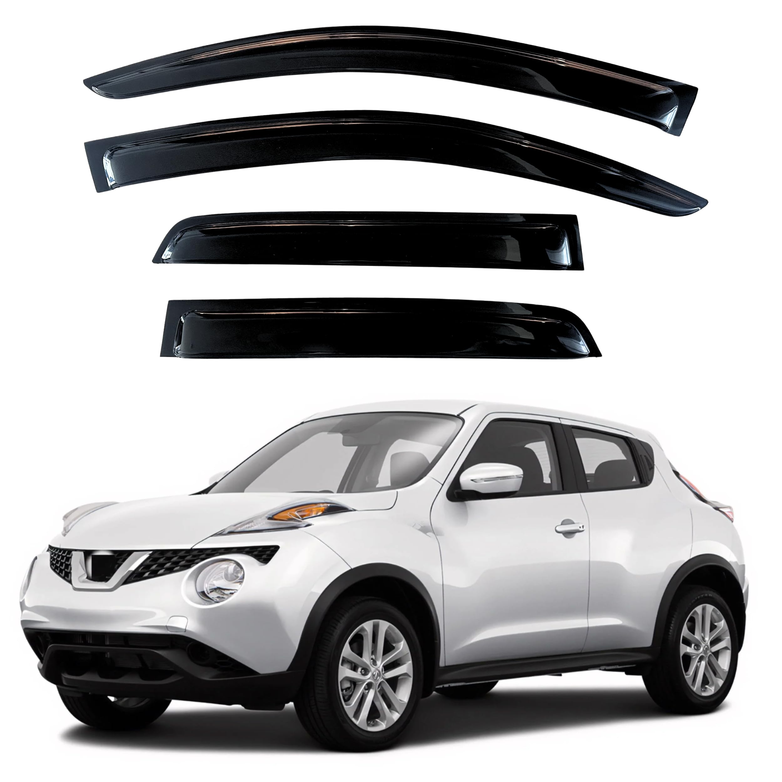 KPY Rain Guards Fit for 2011-2017 Nissan Juke, in-Channel Window Visors Vent Wind Deflectors 4PC, Car Accessories for 11-17 Juke