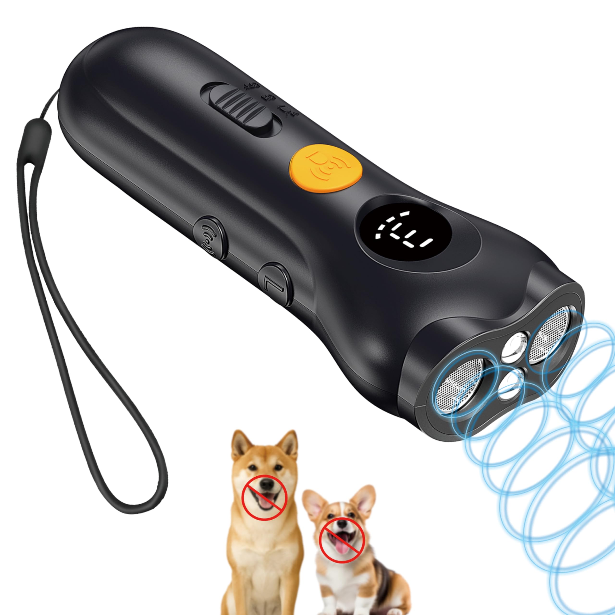 【最新改良モデル】GOKEI 犬の無駄吠え防止 超音波 無駄吠え防止 USB充電式 3つの動作モード 全犬種対応 犬吠え防止グッズ 犬 ほえる 防止 訓練器具 吠え防止 トレーニング 無駄吠えグッズ 小型犬 中型犬 大型犬 しつけ用品 ブラック