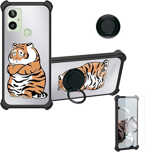 jioeuinly Kalley Silver C Case Compatible with Kalley Silver C Phone Case Cover with Tempered Glass Screen ProtectorRing SupportSilver Reflect Light